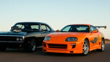 Dominic Toretto Brian O’Conner Dodge Charger Supra laranja