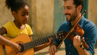Filmes sobre músicos que ensinam música a crianças carentes