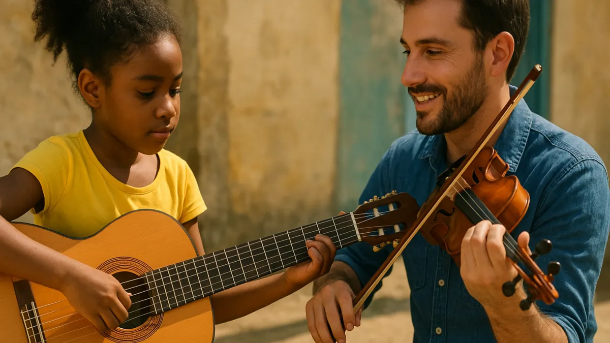 Filmes sobre músicos que ensinam música a crianças carentes