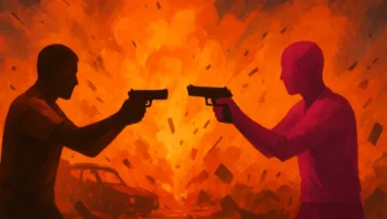 Cães de Aluguel: Pink e Orange no Caos Violento Pós-Assalto!