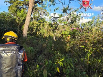 Bombeiros resgatam homem com fortes dores em área rural de Brazlândia